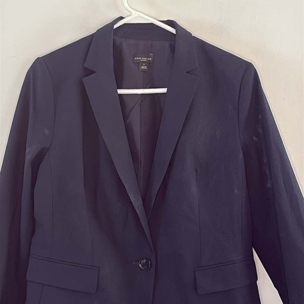 Ann Taylor Navy Single Button Fully Lined Blazer … - image 2